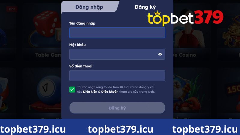 Hướng dẫn đăng ký tại Topbet379 cho người chơi mới 