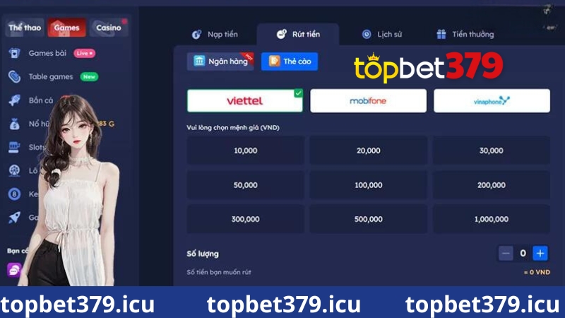 Lưu ý khi rút tiền tại topbet379